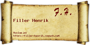 Filler Henrik névjegykártya